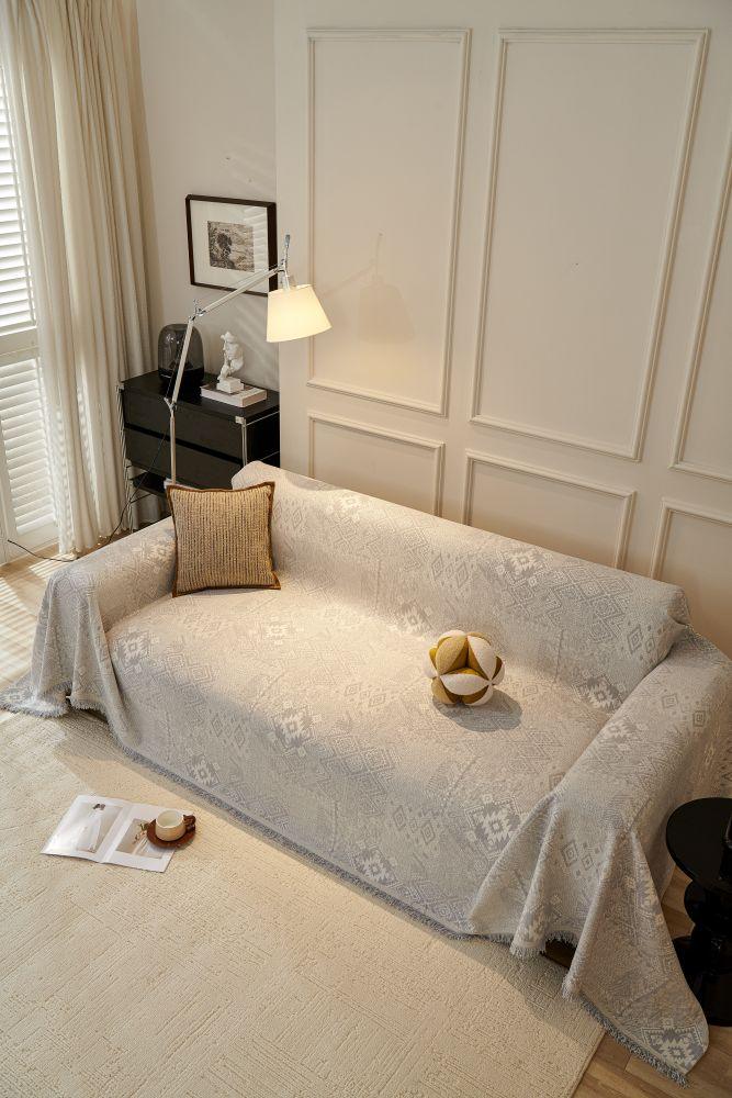 Sofaüberwurf Melareve – Taubengrau – Ansicht 5