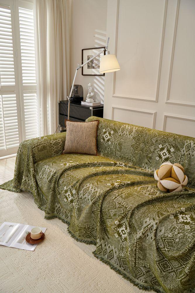 Sofaüberwurf Melareve – Waldgrün – Ansicht 5
