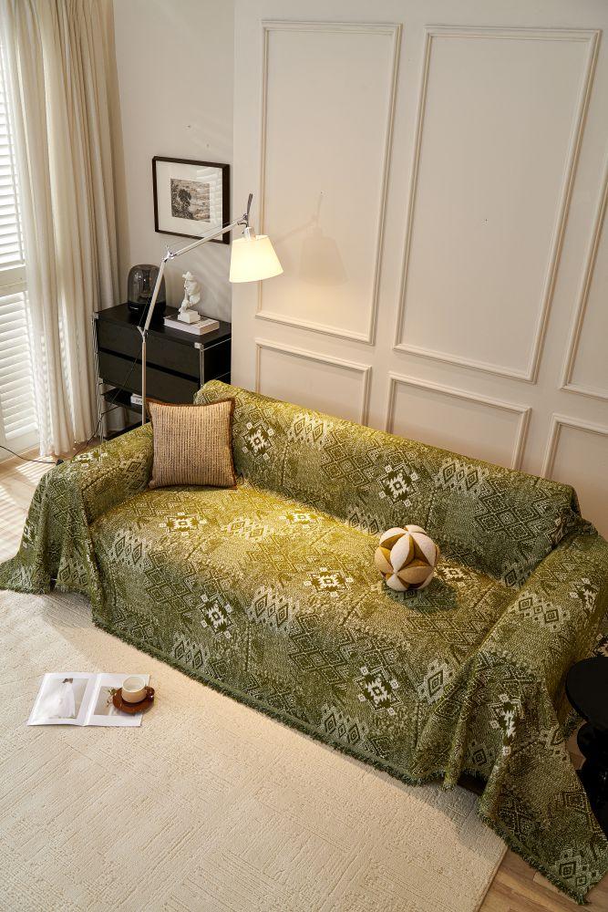 Sofaüberwurf Melareve – Waldgrün – Ansicht 9