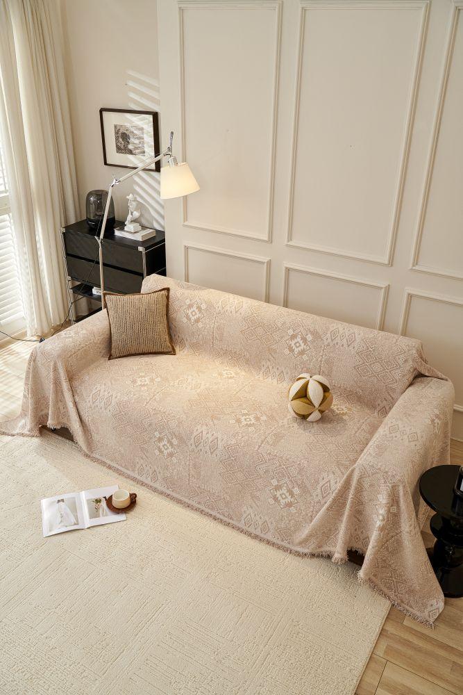 Sofaüberwurf Melareve – Hellbeige – Ansicht 2