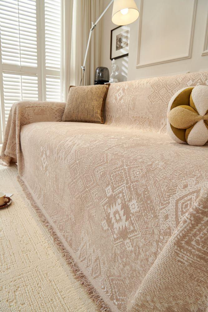 Sofaüberwurf Melareve – Hellbeige – Ansicht 3