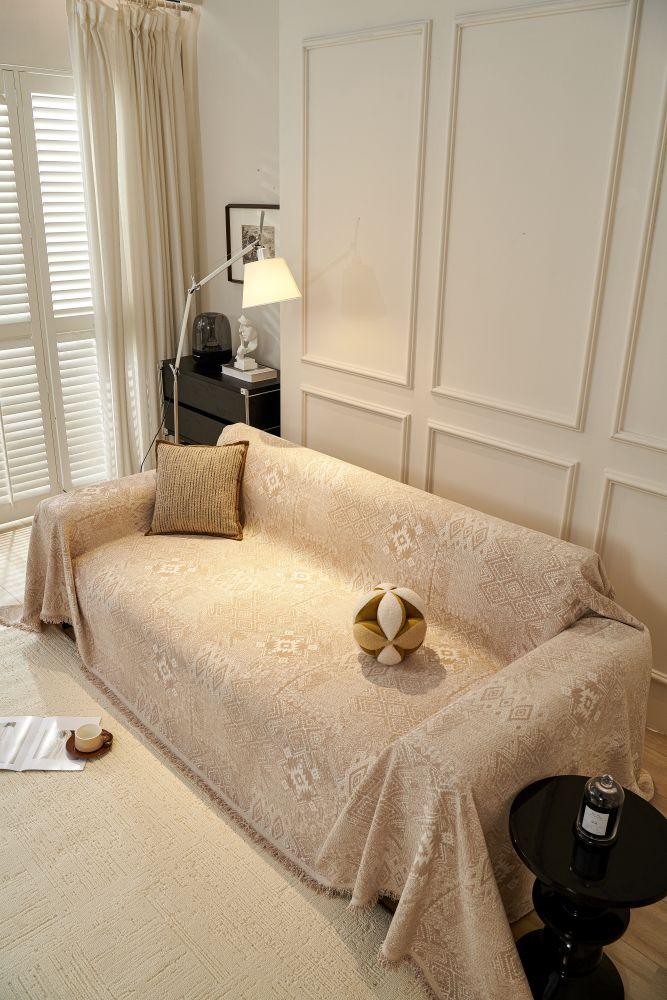 Sofaüberwurf Melareve – Hellbeige – Ansicht 4