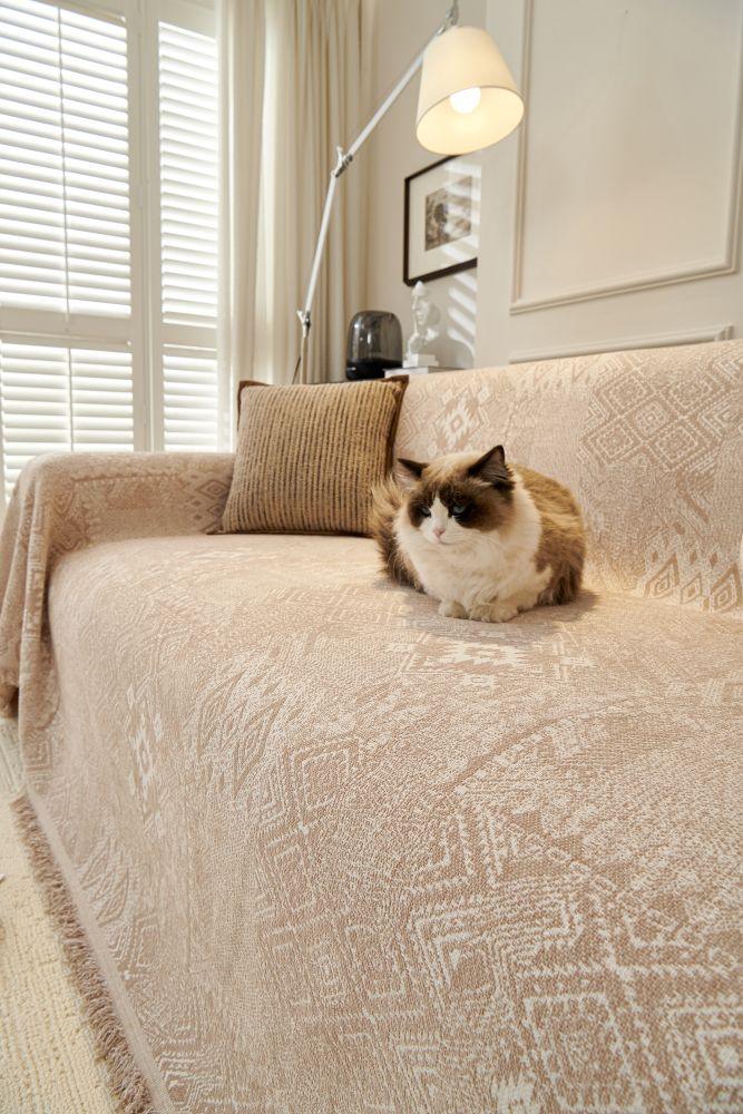 Sofaüberwurf Melareve – Hellbeige – Ansicht 5