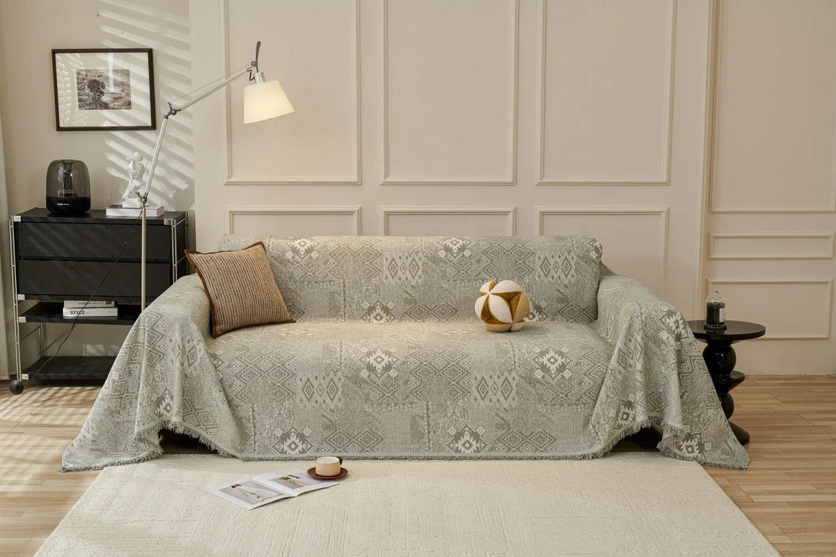 Sofaüberwurf Melareve – Silbergrau – Ansicht 1