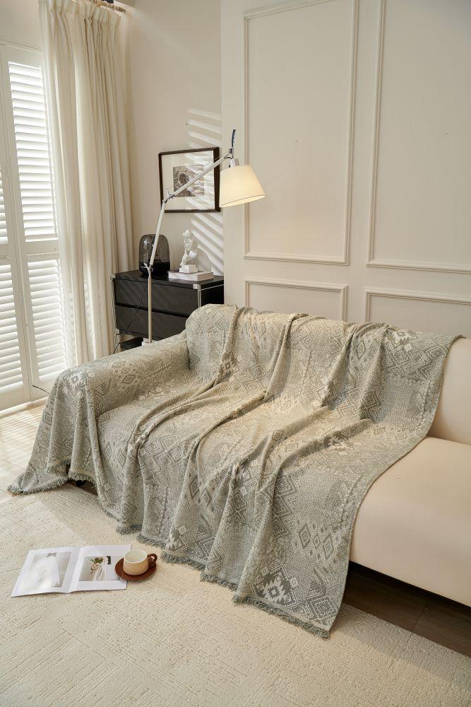 Sofaüberwurf Melareve – Silbergrau – Ansicht 9