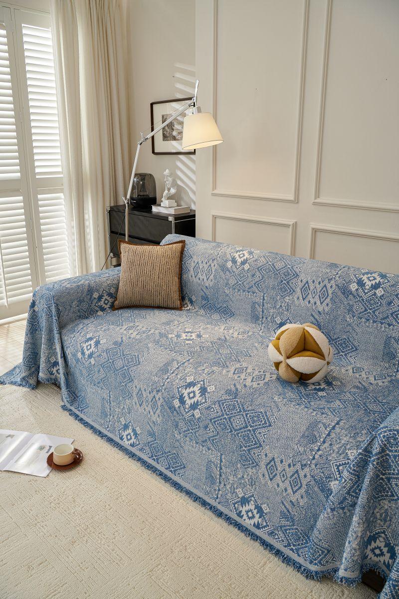 Sofaüberwurf Melareve – Blaugrau – Ansicht 2