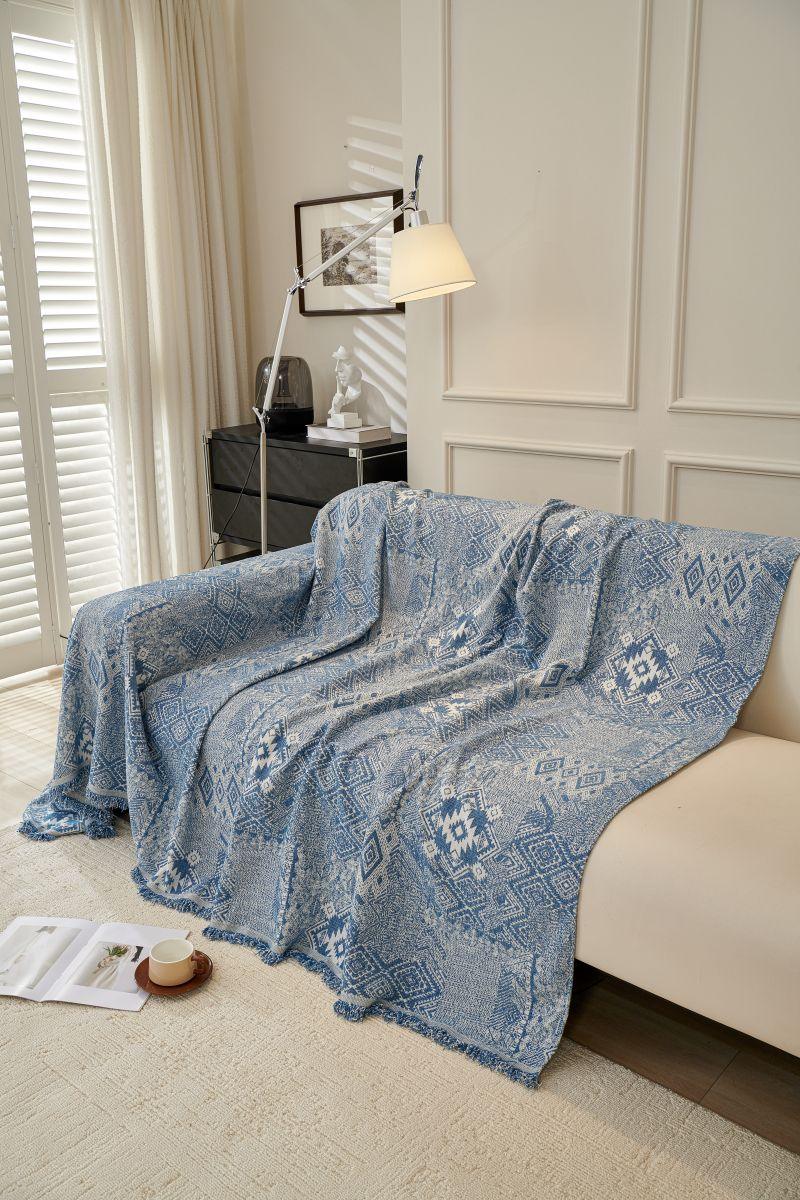 Sofaüberwurf Melareve – Blaugrau – Ansicht 6
