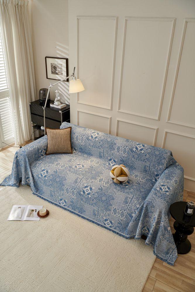 Sofaüberwurf Melareve – Blaugrau – Ansicht 7
