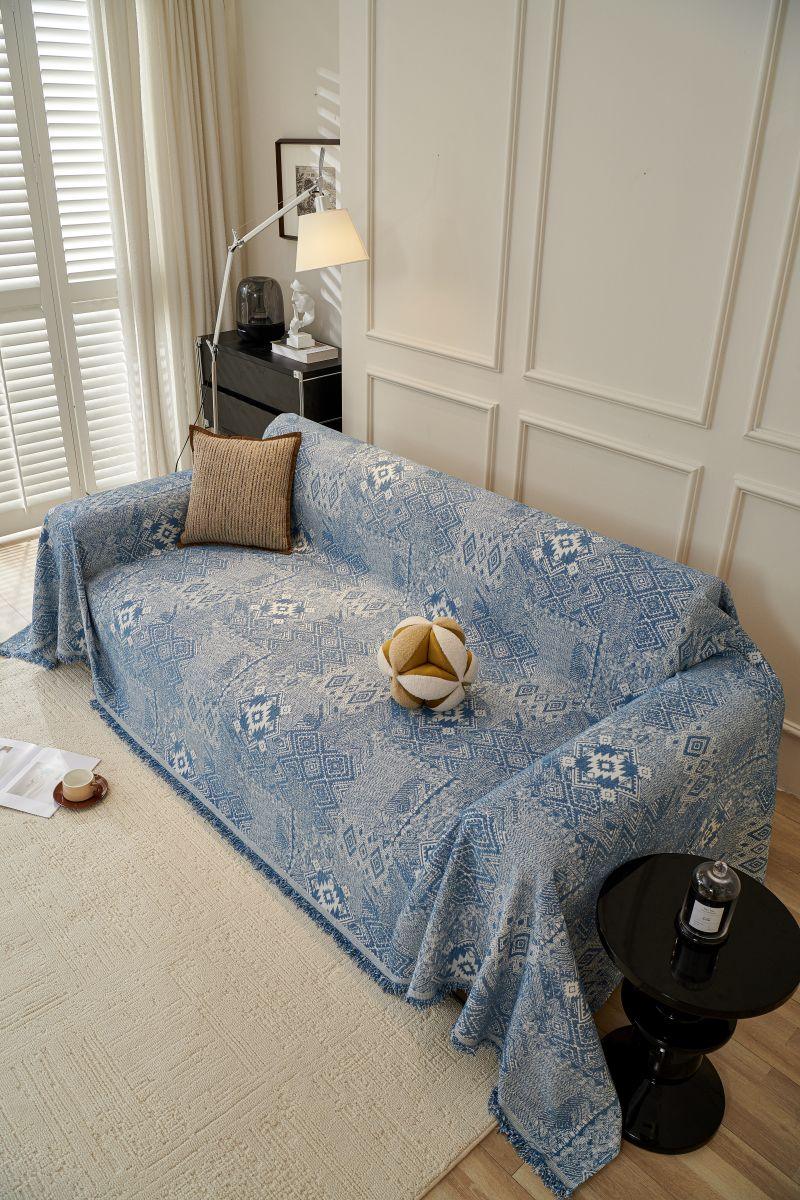 Sofaüberwurf Melareve – Blaugrau – Ansicht 9