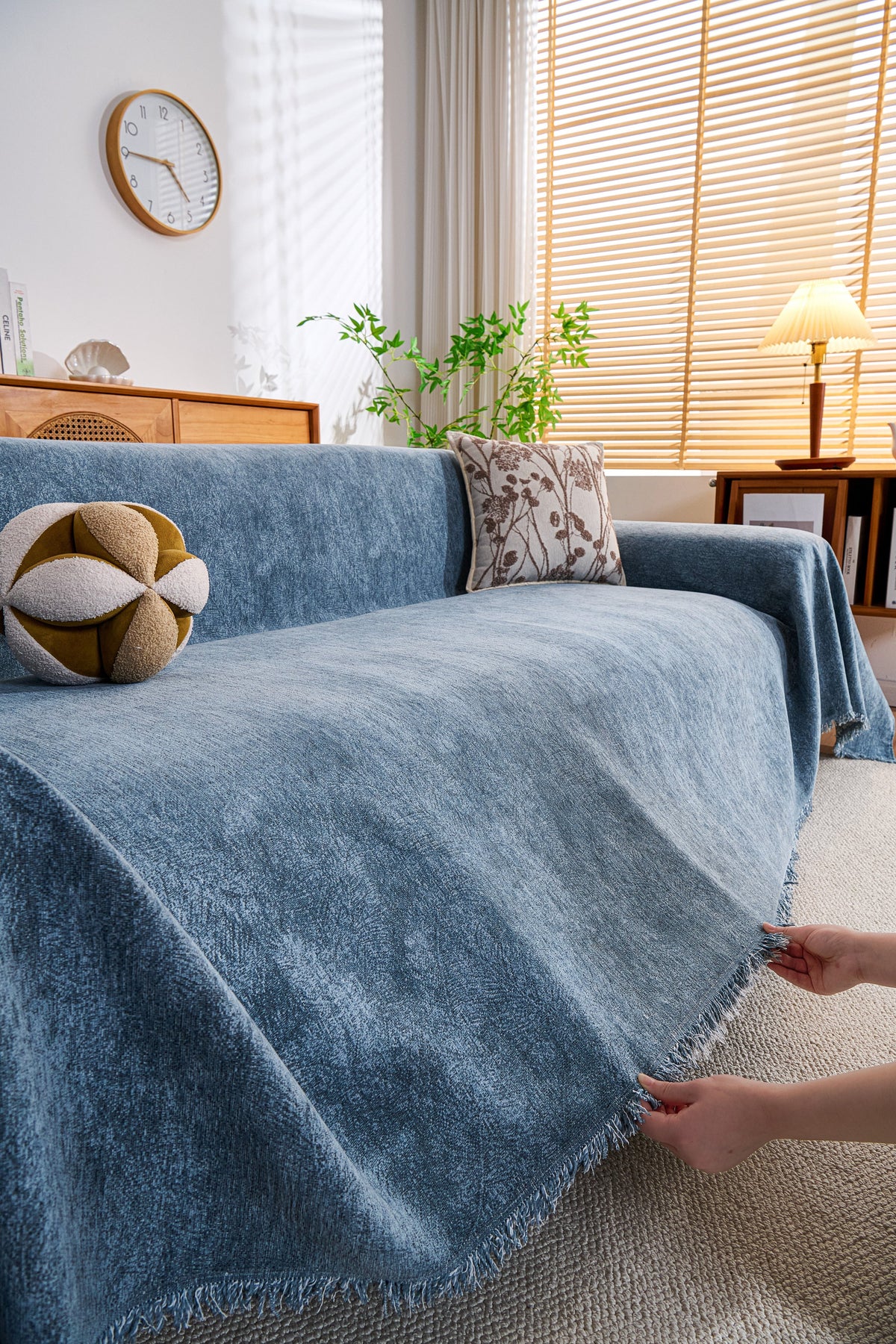Sofaüberwurf Mistara – Blau – Ansicht 5