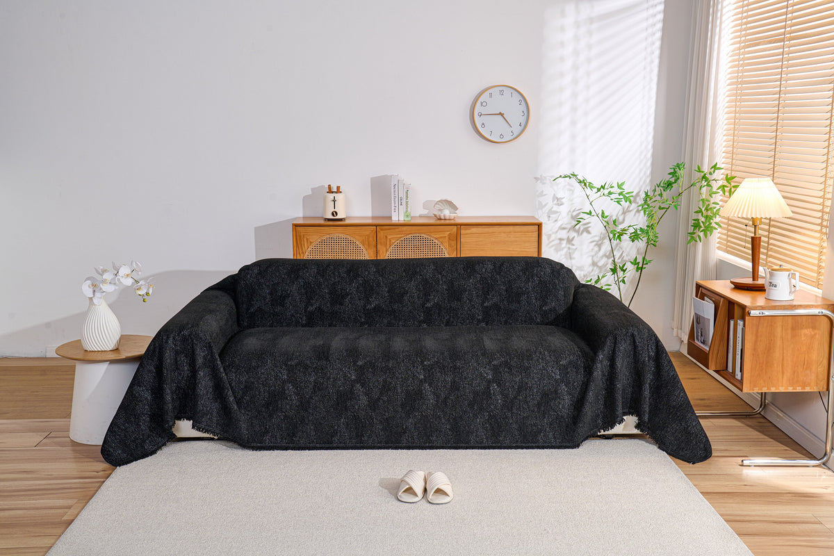 Sofaüberwurf Mistara – Tiefschwarz – Ansicht 8