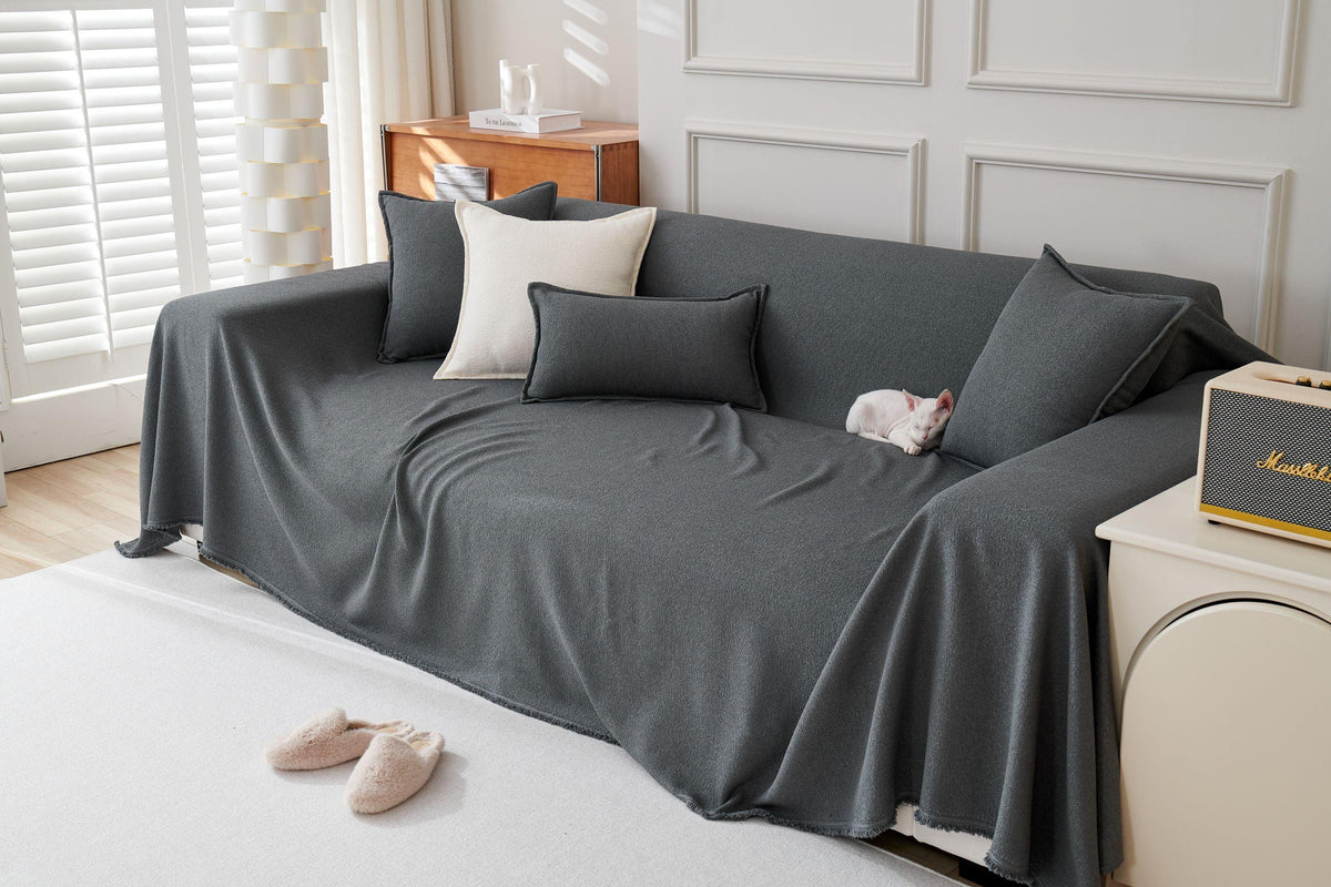 Sofaüberwurf Mousoon – Dunkelgrau – Ansicht 2