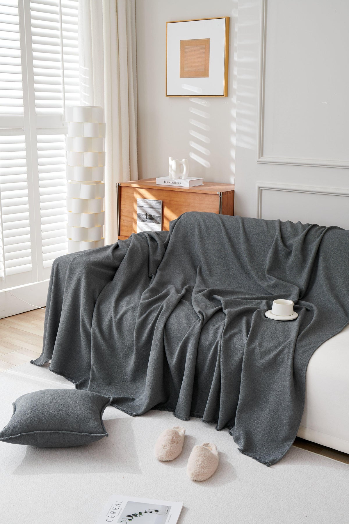 Sofaüberwurf Mousoon – Dunkelgrau – Ansicht 4