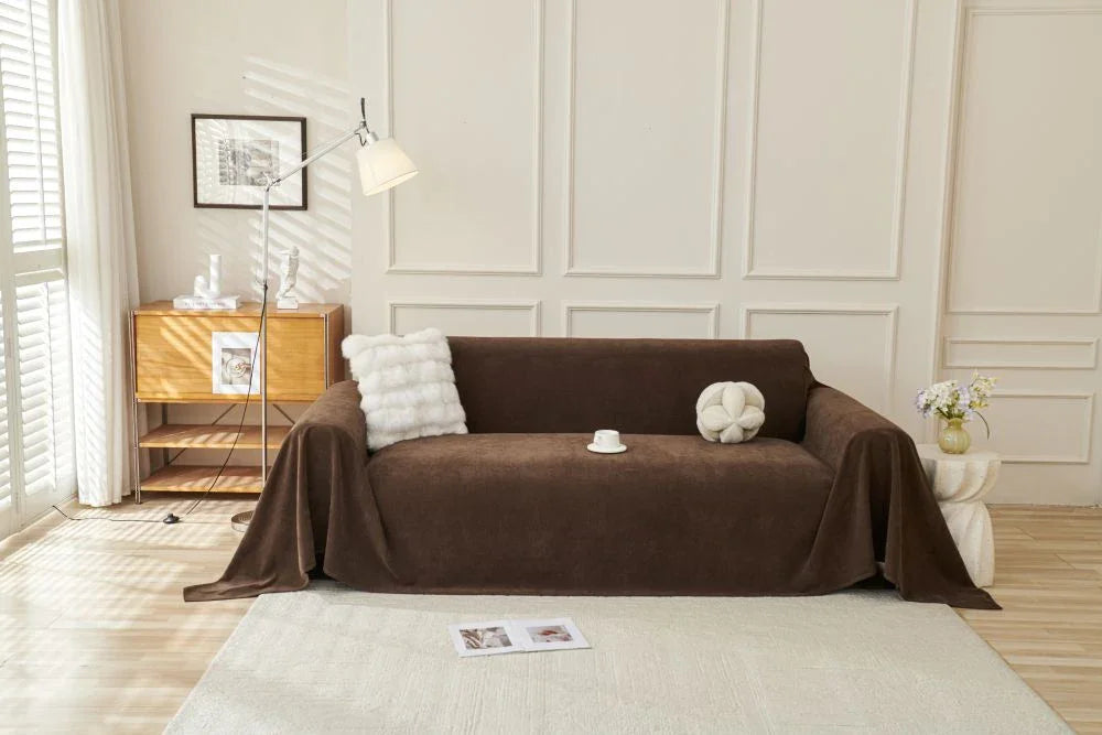 Sofaüberwurf Norka – Espressobraun – Ansicht 1