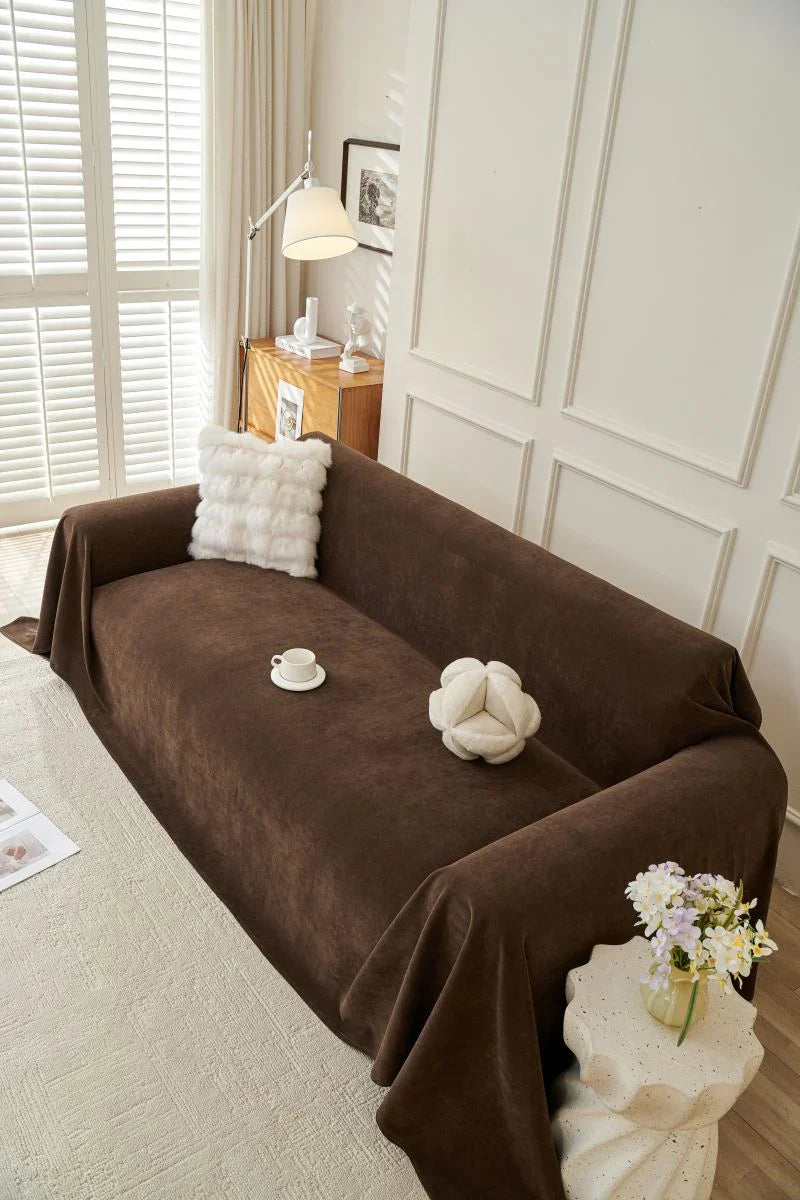 Sofaüberwurf Norka – Espressobraun – Ansicht 2
