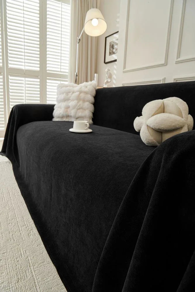 Sofaüberwurf Norka – Nachtschwarz – Ansicht 3
