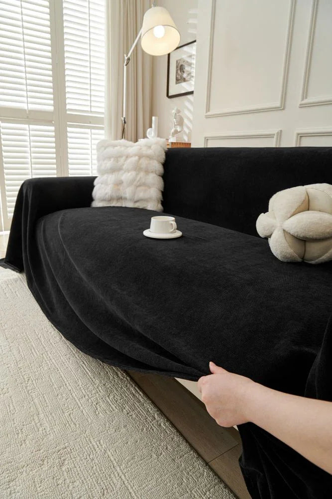 Sofaüberwurf Norka – Nachtschwarz – Ansicht 6
