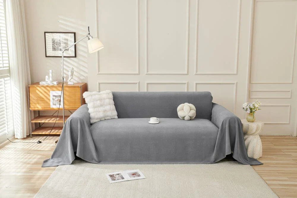 Sofaüberwurf Norka – Dunkelgrau – Ansicht 1