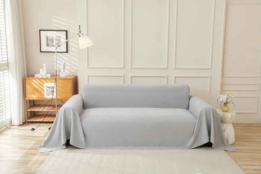 Sofaüberwurf Norka – Silbergrau – Ansicht 1