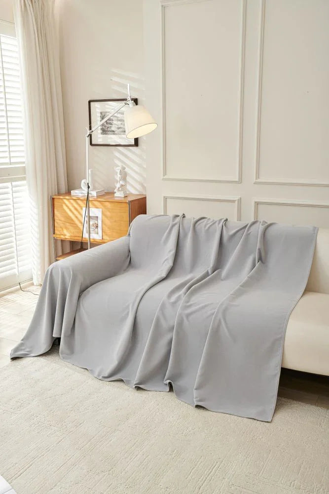 Sofaüberwurf Norka – Silbergrau – Ansicht 3