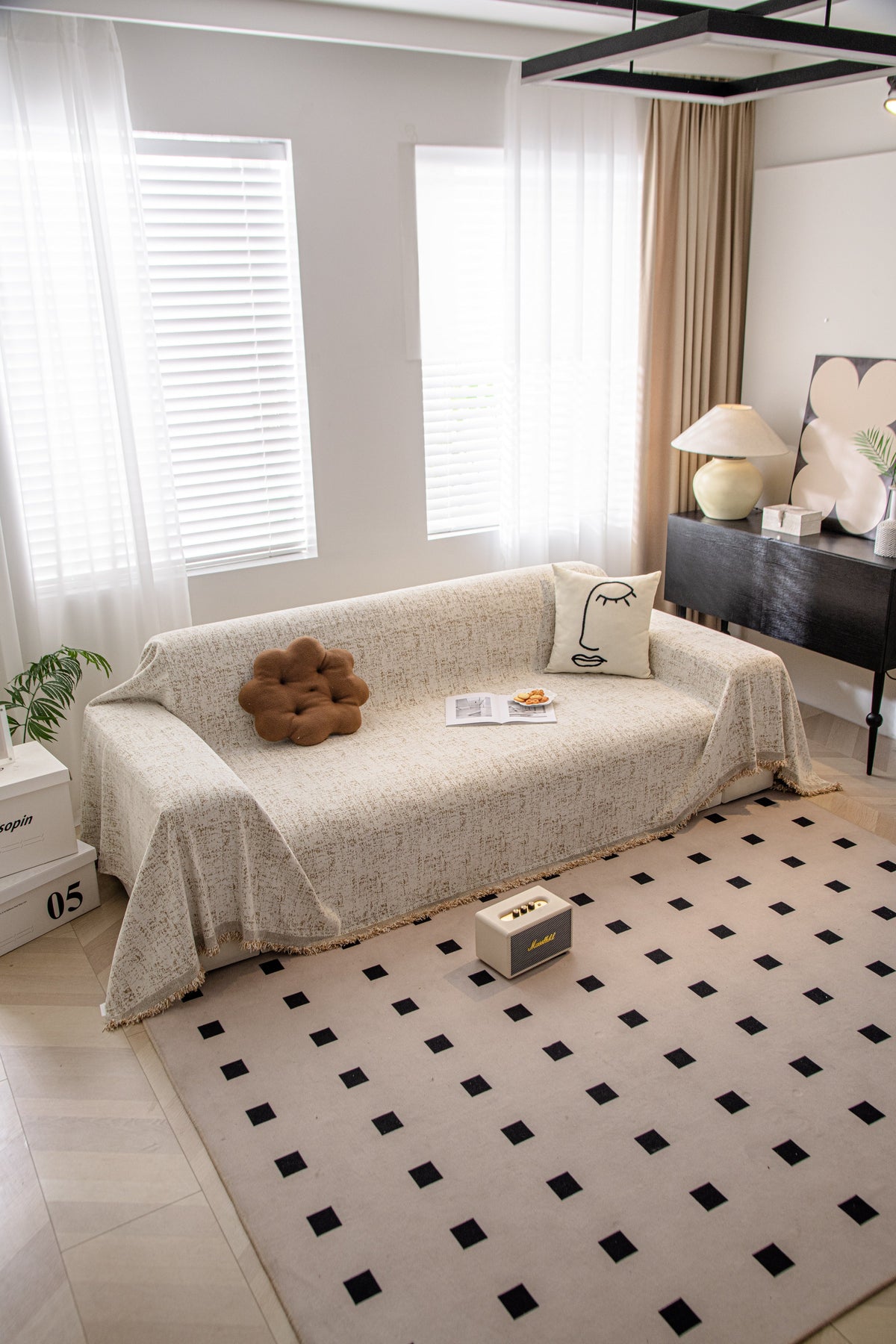 Sofaüberwurf Oriona – Kaffeebraun – Ansicht 2