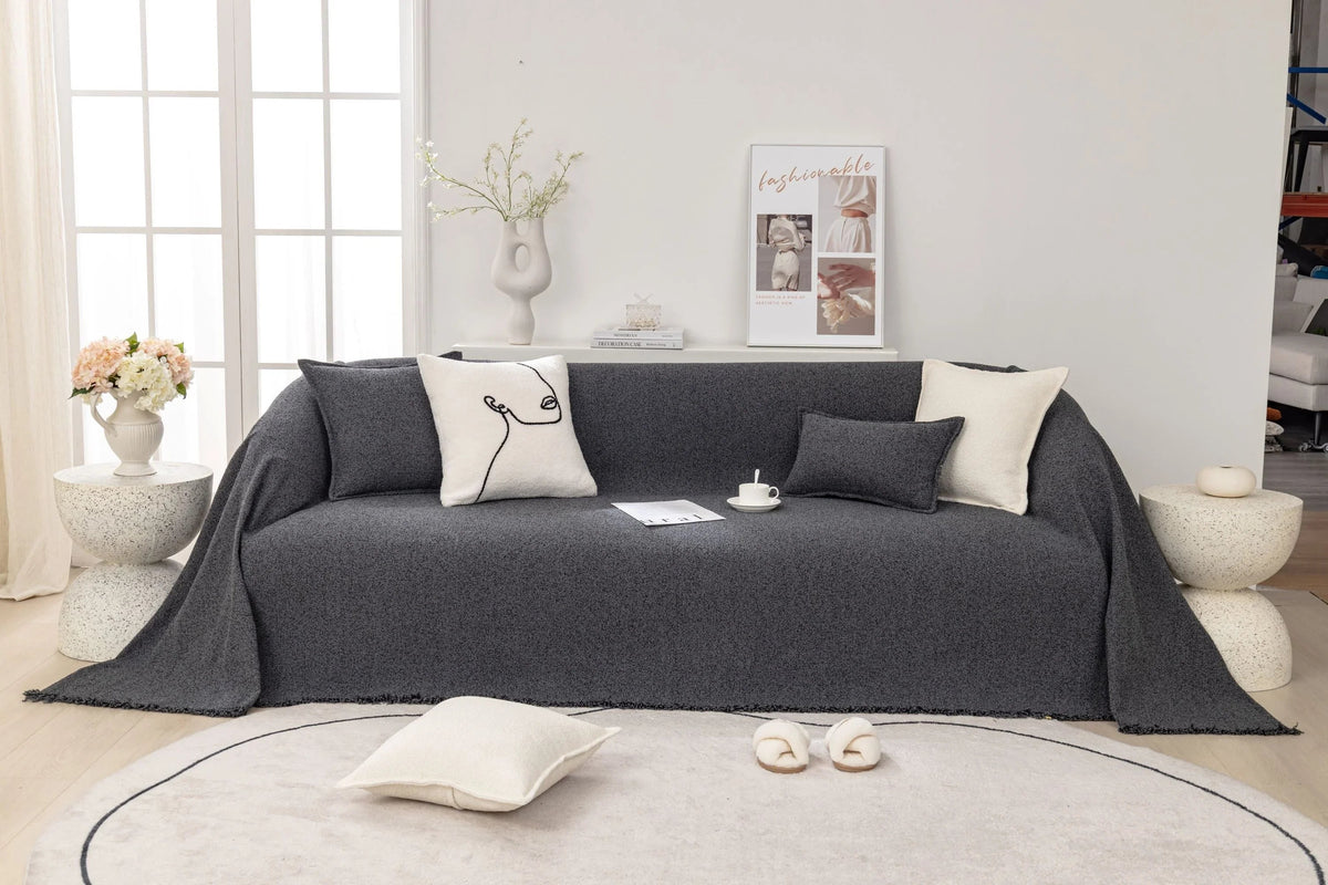 Sofaüberwurf Pixlane – Dunkelgrau – Ansicht 1