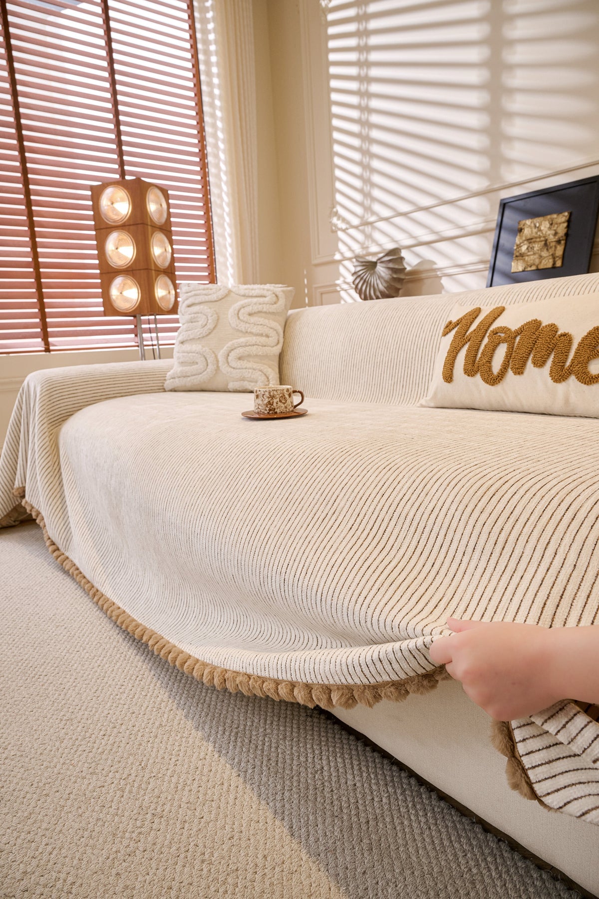 Sofaüberwurf Pomelle – Beige – Ansicht 3