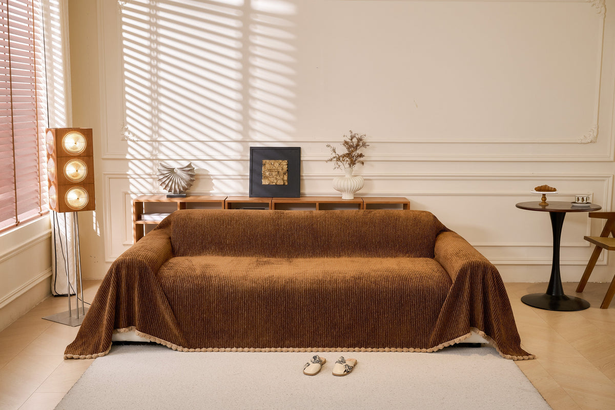 Sofaüberwurf Pomelle – Kaffeebraun – Ansicht 6