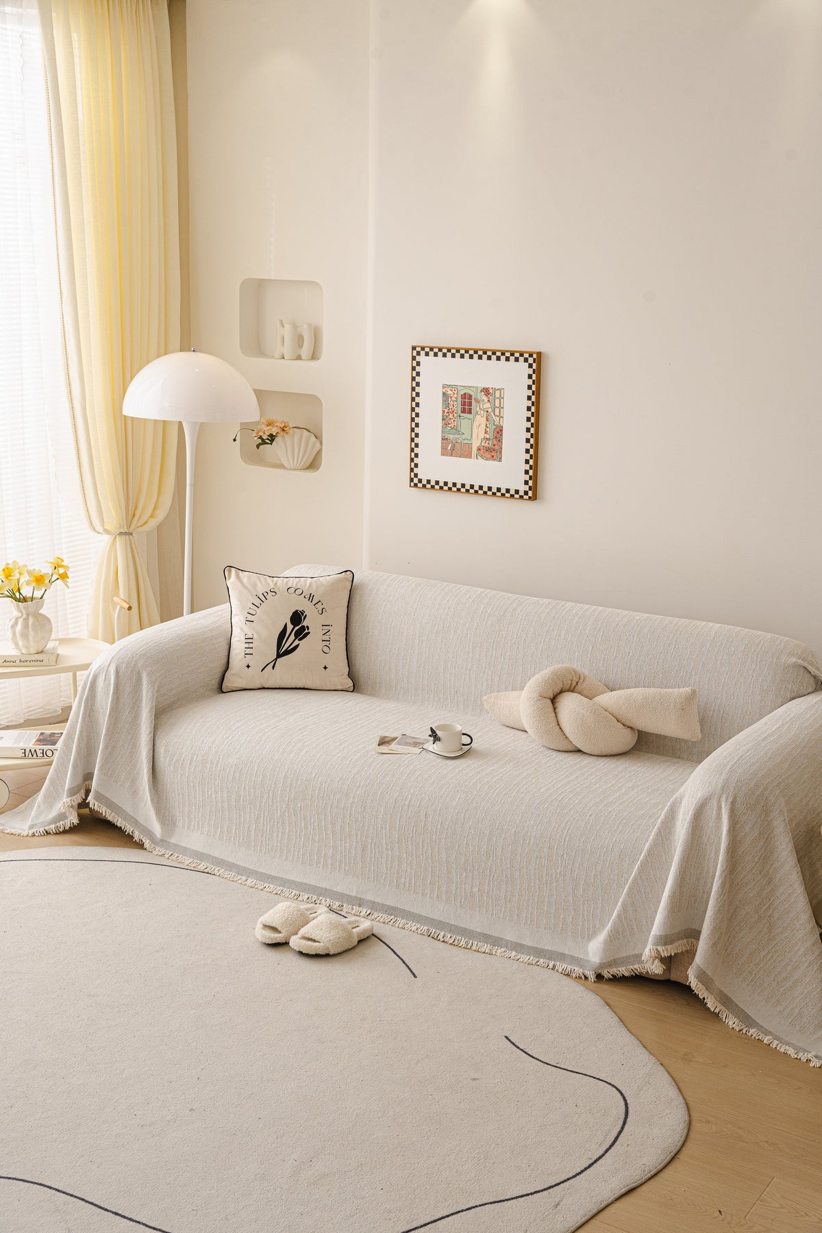 Sofaüberwurf Serena – Beige – Ansicht 2