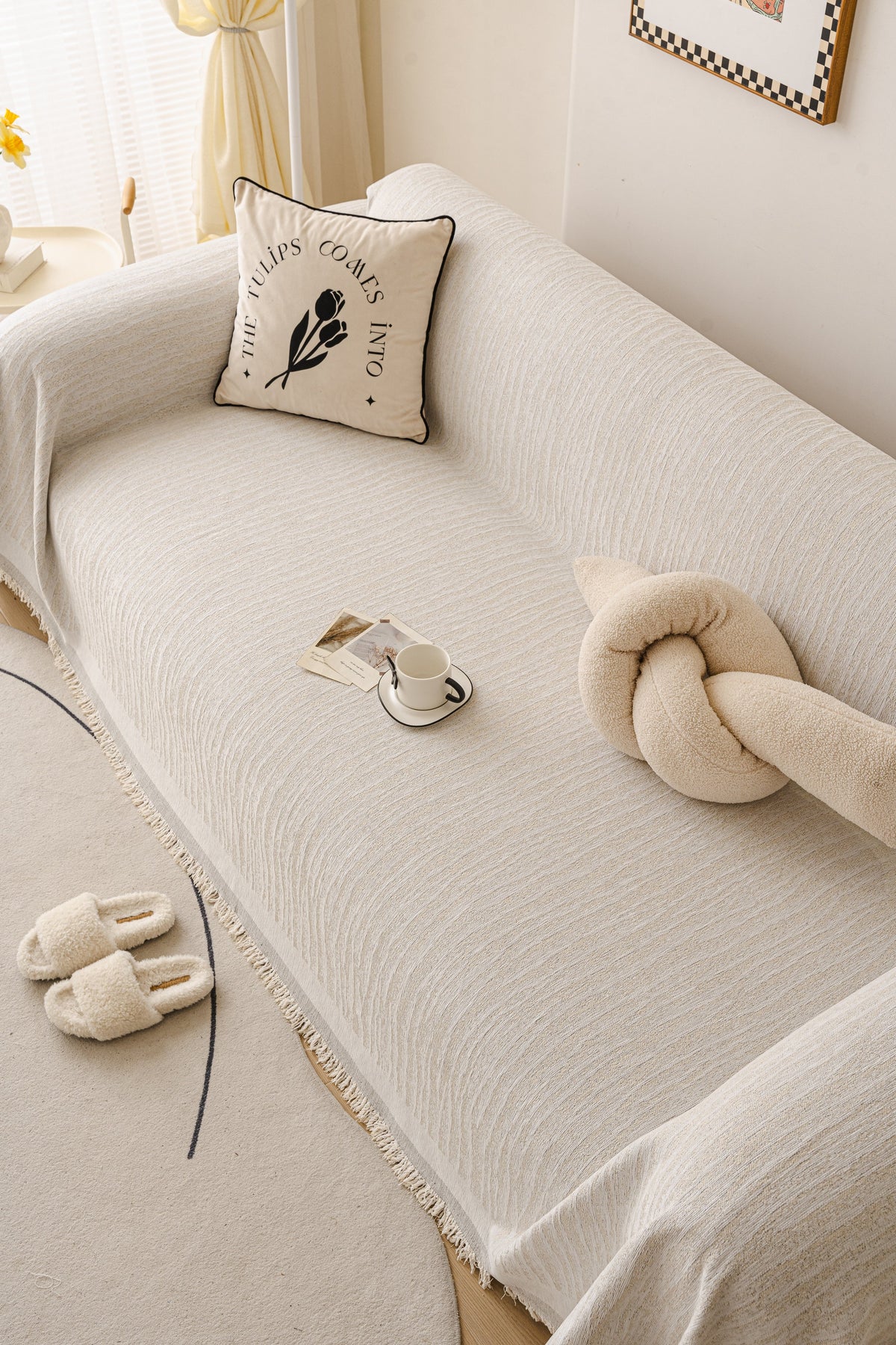 Sofaüberwurf Serena – Beige – Ansicht 4