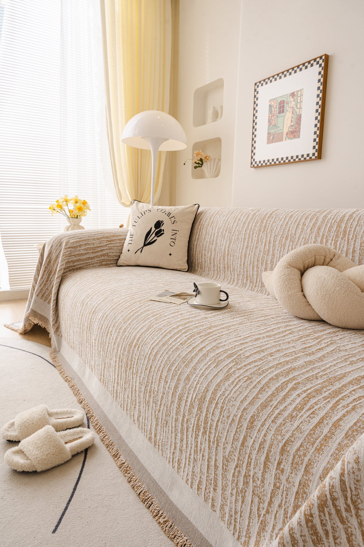 Sofaüberwurf Serena – Braun – Ansicht 1
