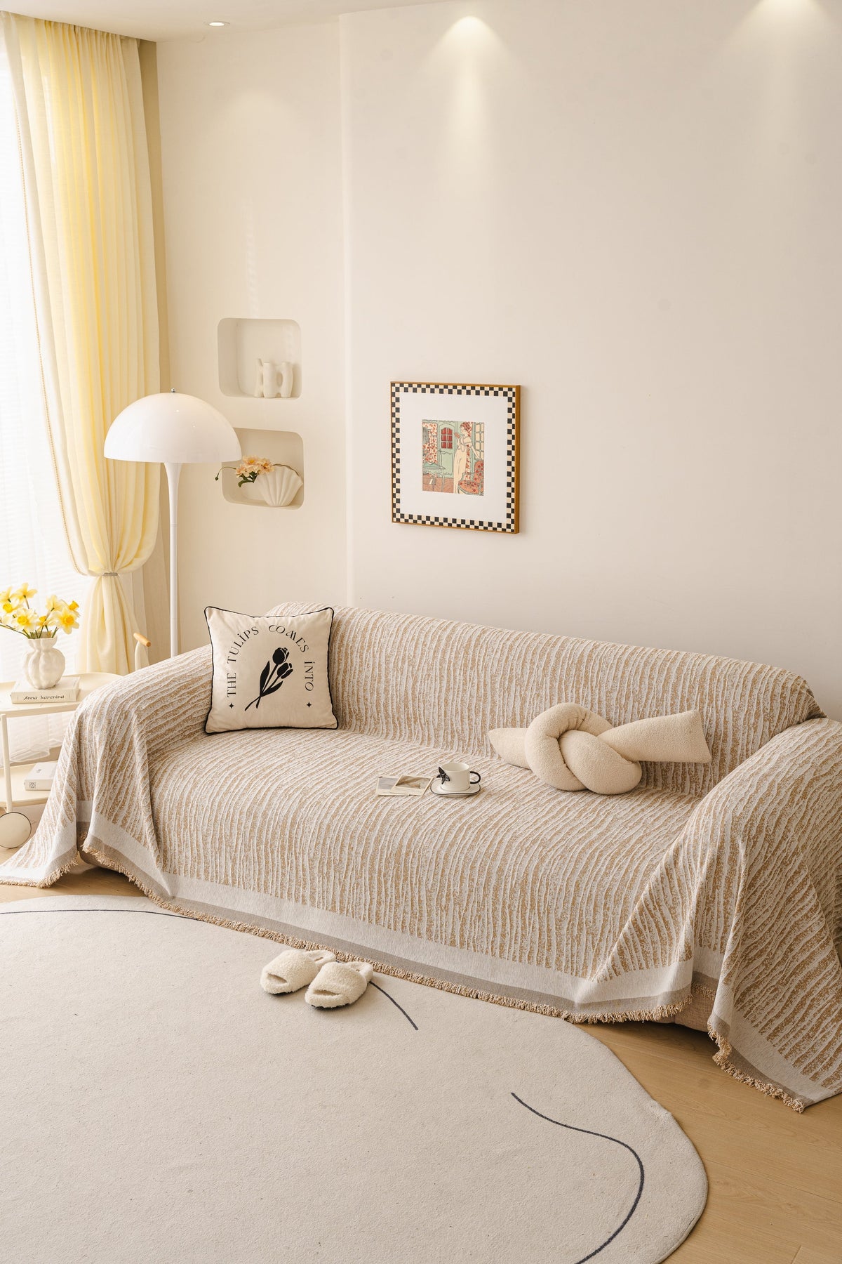 Sofaüberwurf Serena – Braun – Ansicht 2