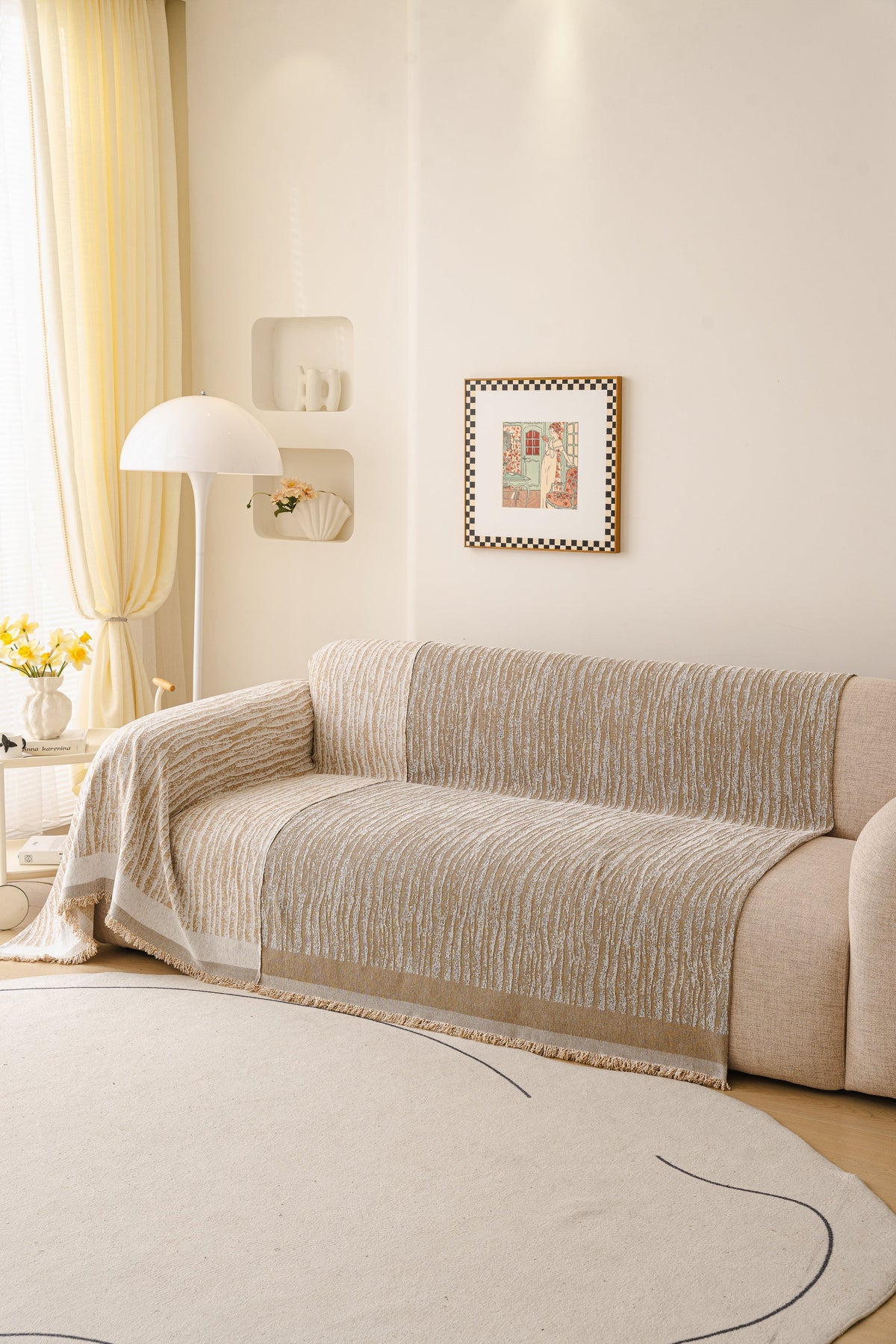 Sofaüberwurf Serena – Braun – Ansicht 3