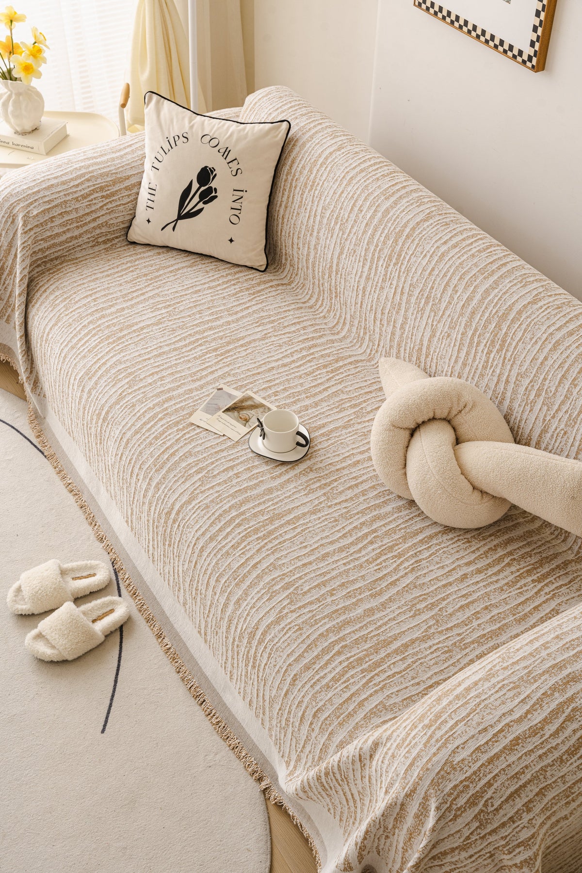 Sofaüberwurf Serena – Braun – Ansicht 5