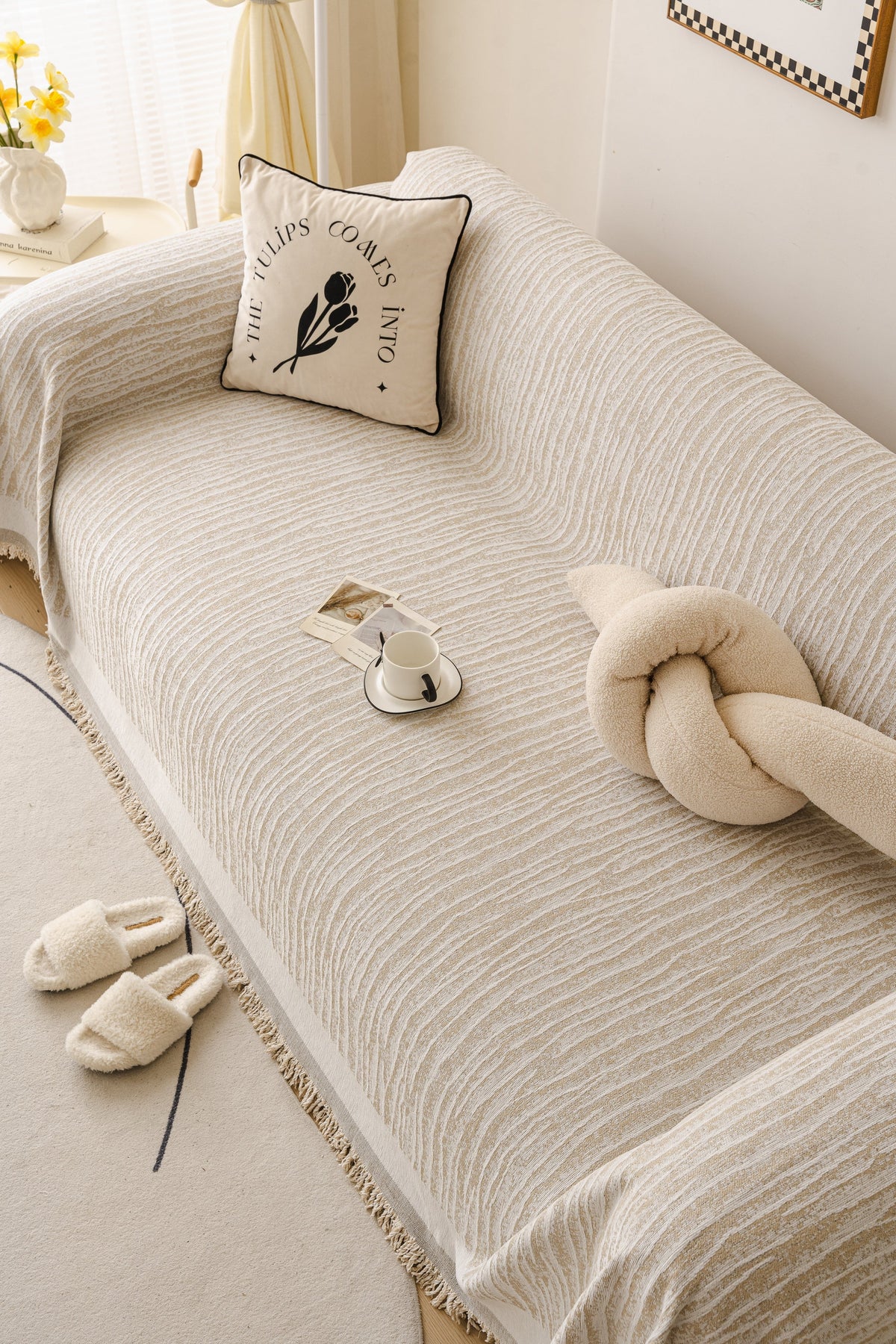 Sofaüberwurf Serena – Sandbeige – Ansicht 4