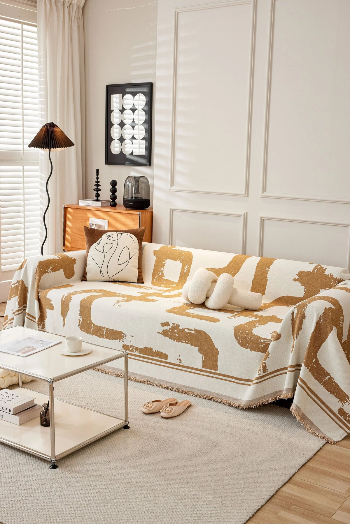 Sofaüberwurf Skymoore – Beige und Braun – Ansicht 2