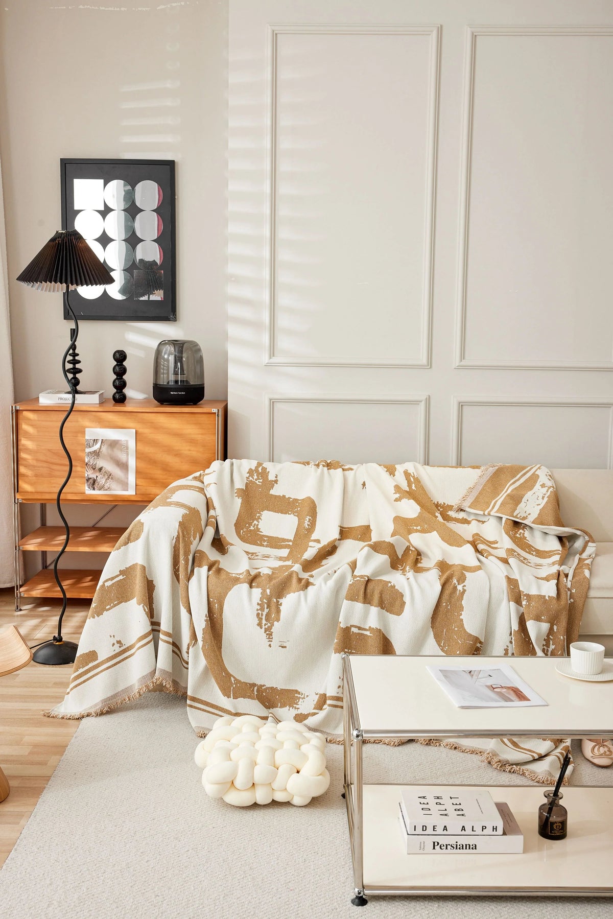 Sofaüberwurf Skymoore – Beige und Braun – Ansicht 4