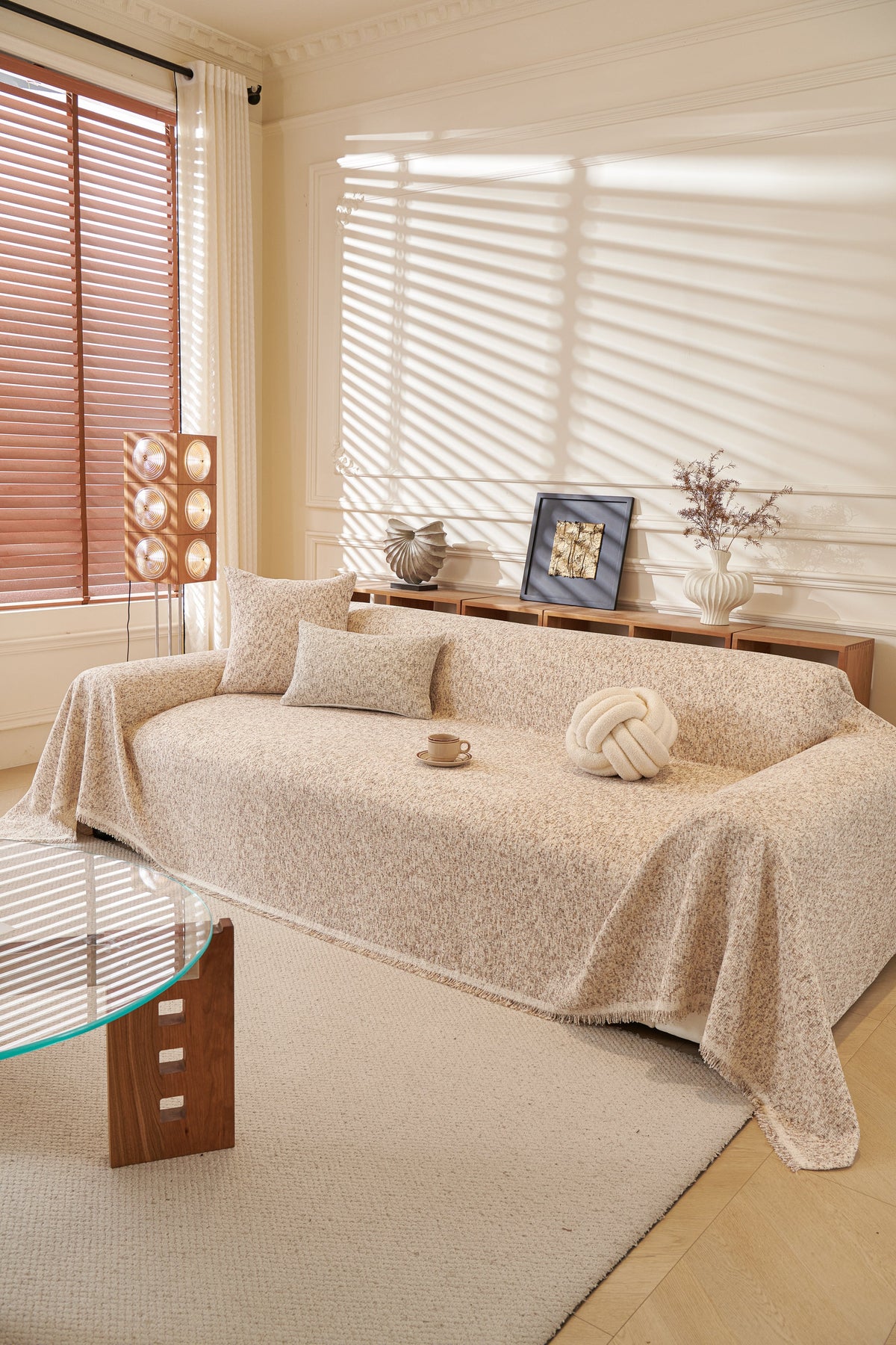 Sofaüberwurf Tressa – Braun – Ansicht 2