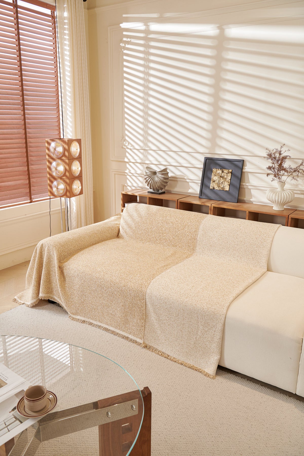 Sofaüberwurf Tressa – Sandbeige – Ansicht 4