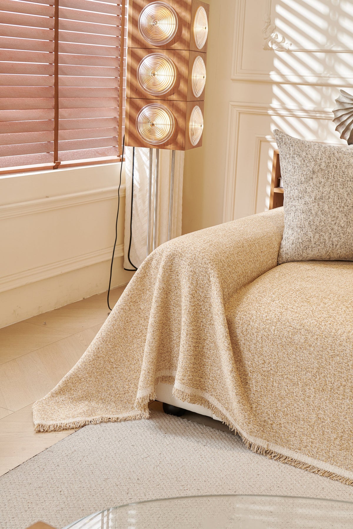 Sofaüberwurf Tressa – Sandbeige – Ansicht 7