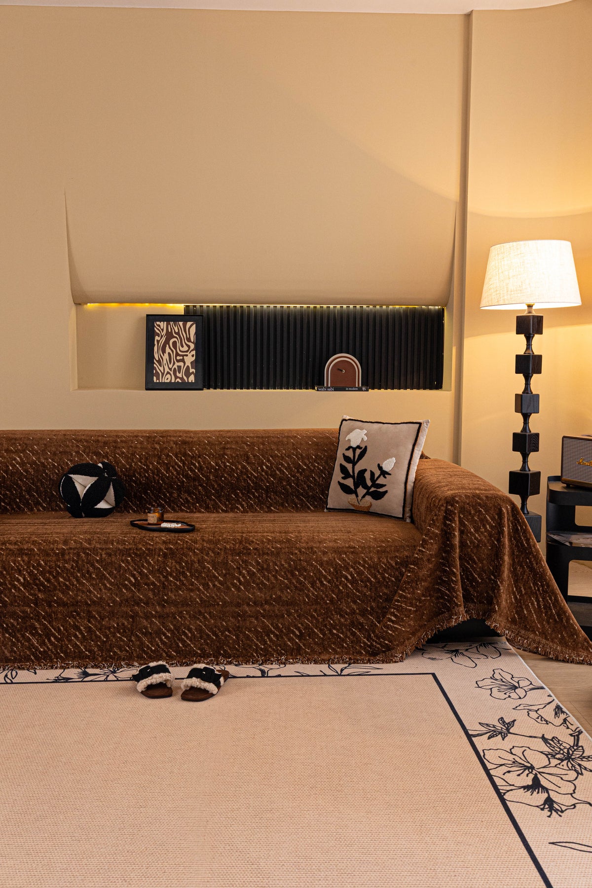 Sofaüberwurf Velmora – Kakaobraun – Ansicht 5