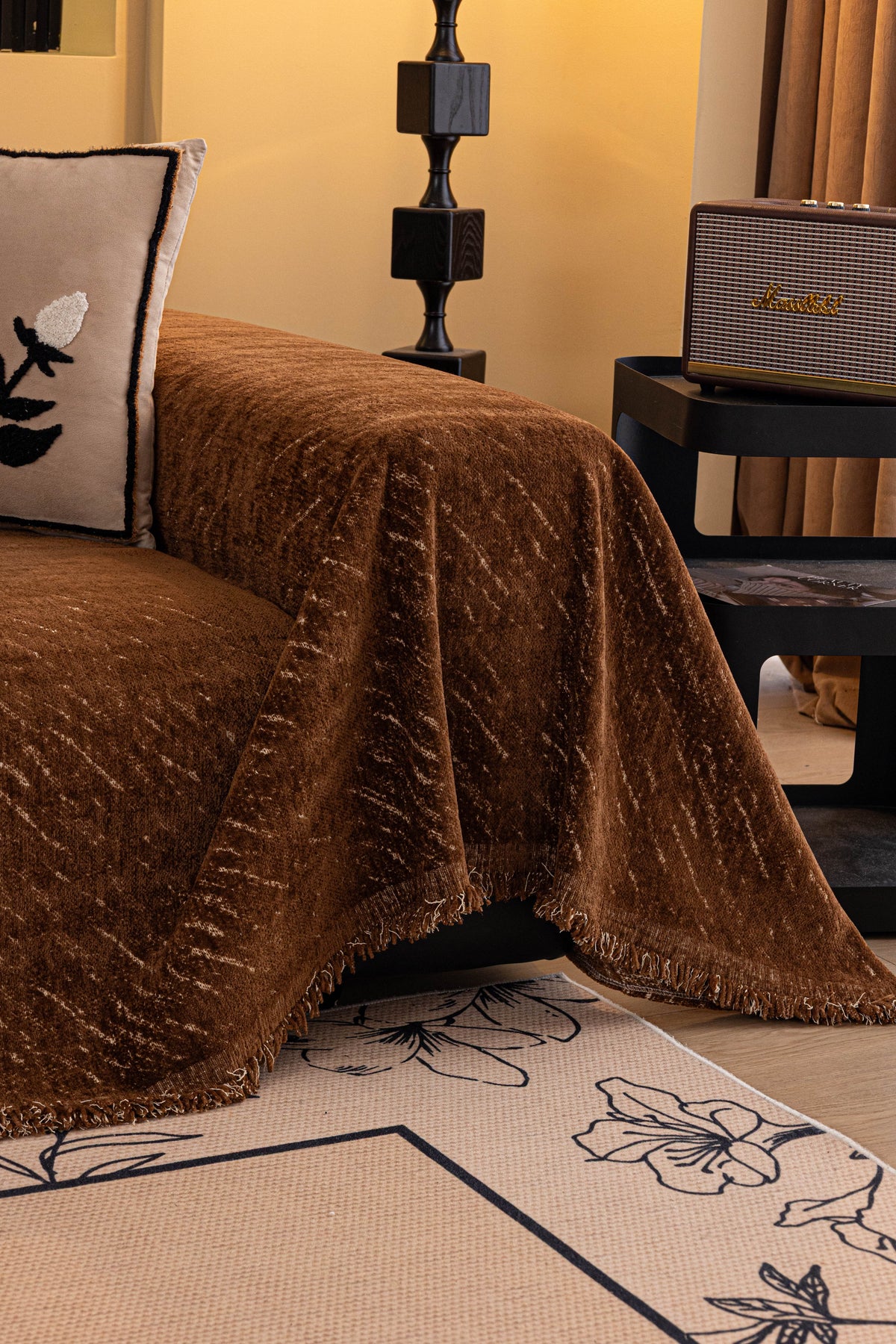 Sofaüberwurf Velmora – Kakaobraun – Ansicht 9