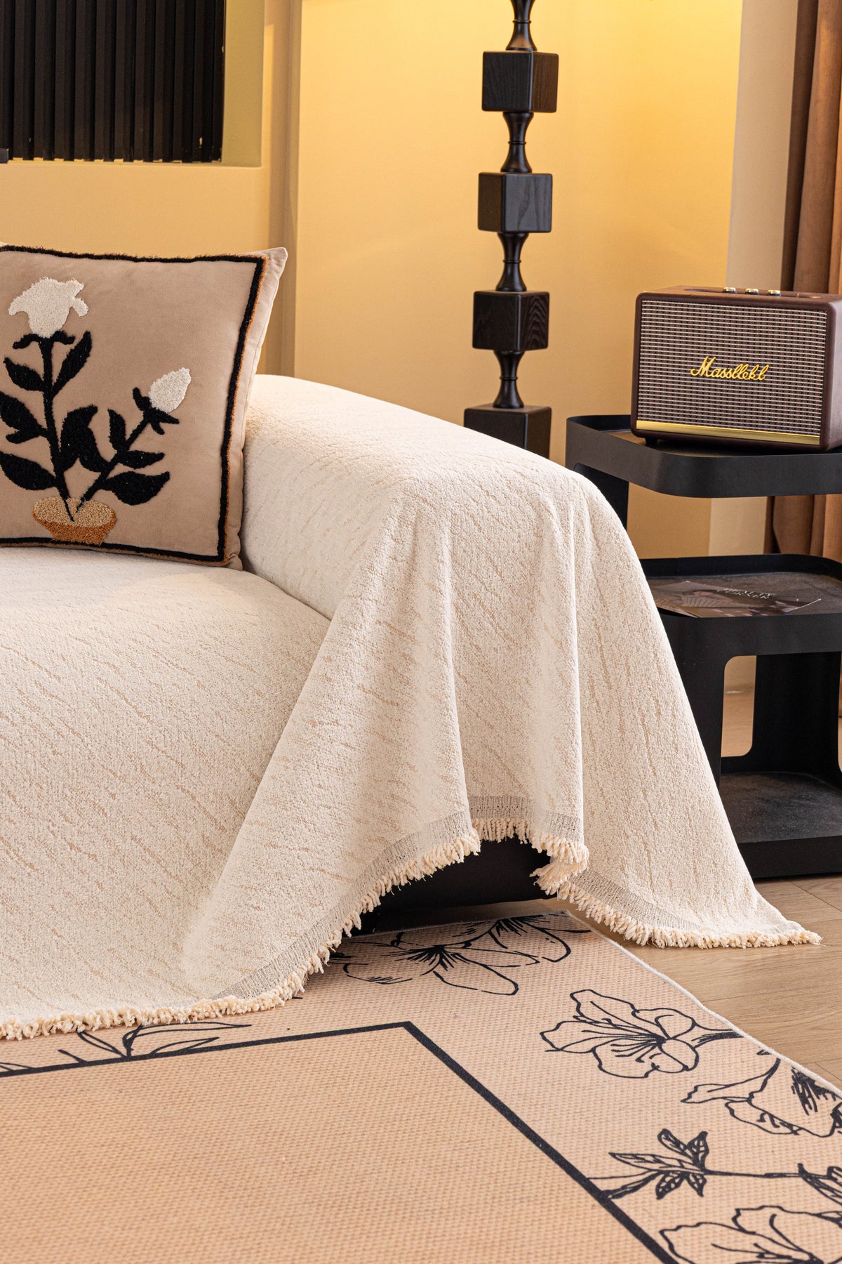 Sofaüberwurf Velmora – Cremeweiß – Ansicht 8