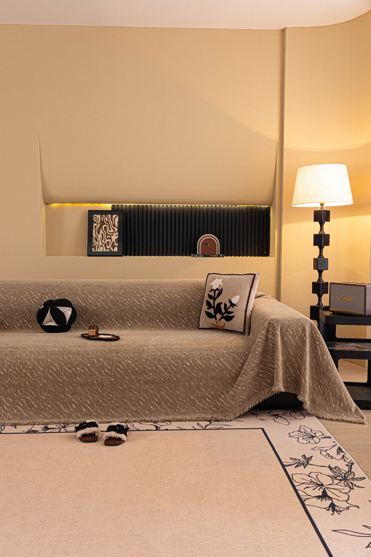 Sofaüberwurf Velmora – Sandbeige – Ansicht 5