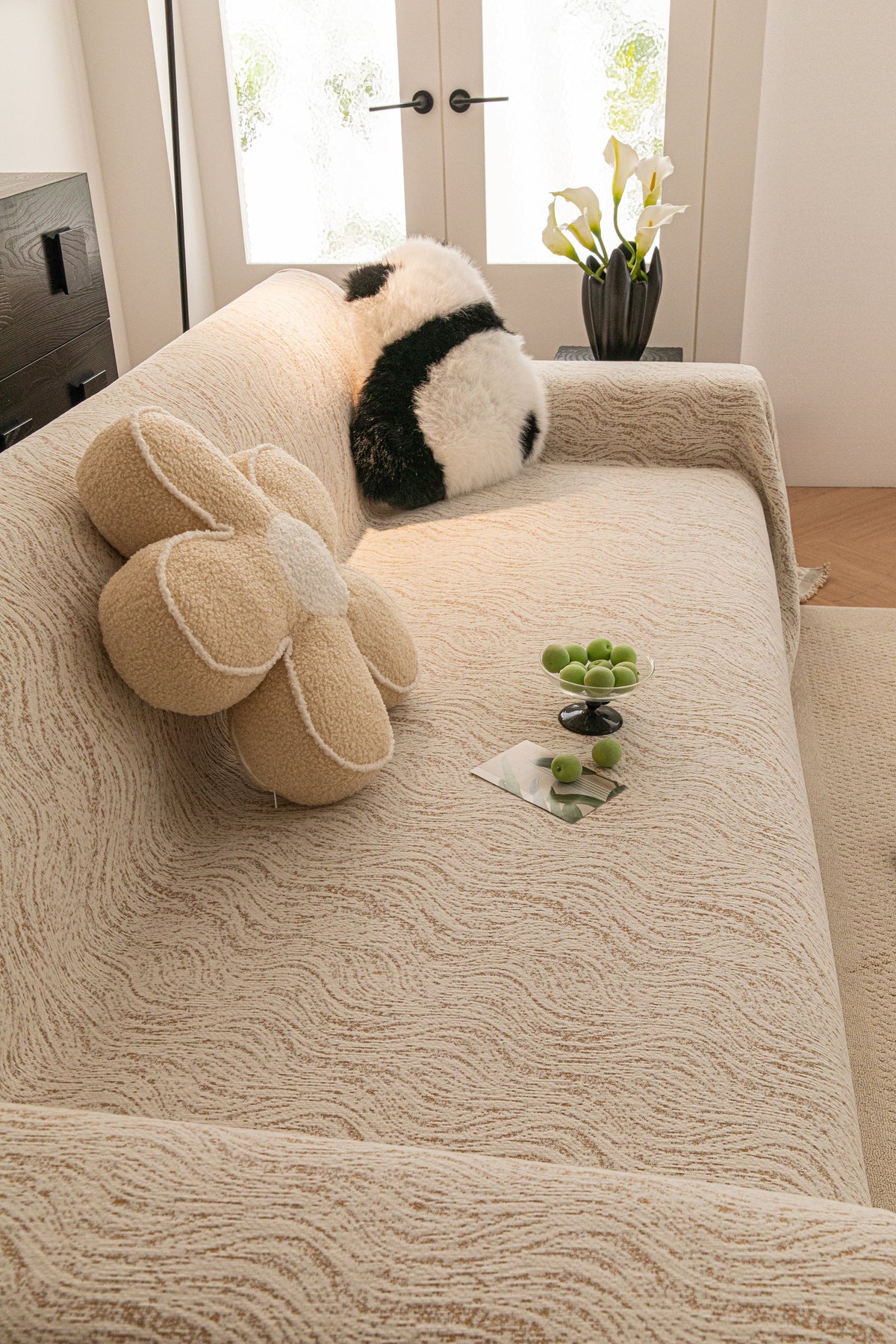 Sofaüberwurf Verano – Sandbeige – Ansicht 1
