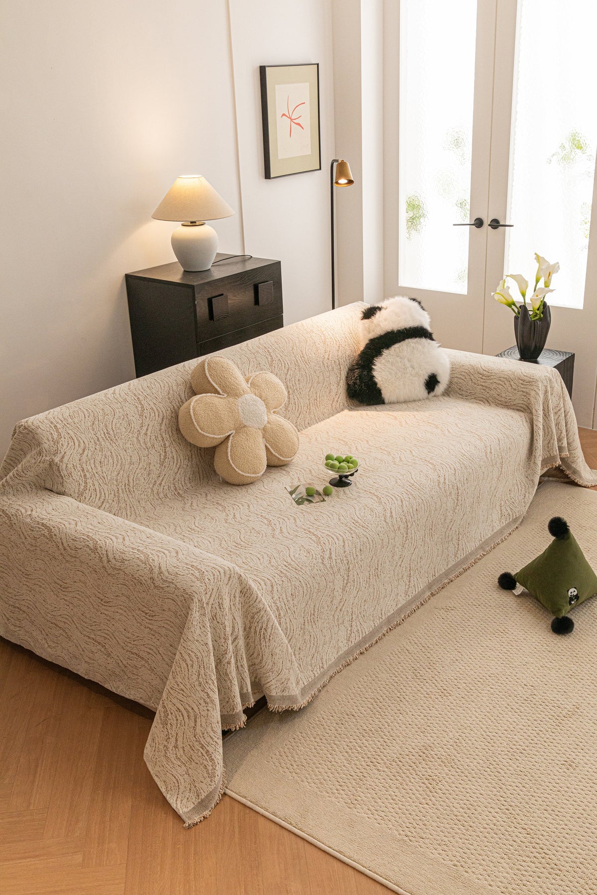 Sofaüberwurf Verano – Sandbeige – Ansicht 2
