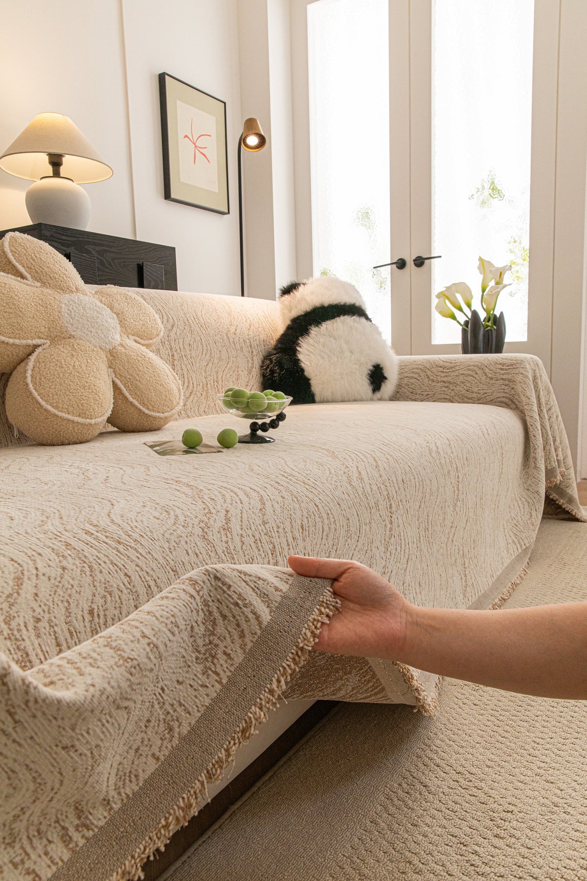 Sofaüberwurf Verano – Sandbeige – Ansicht 3